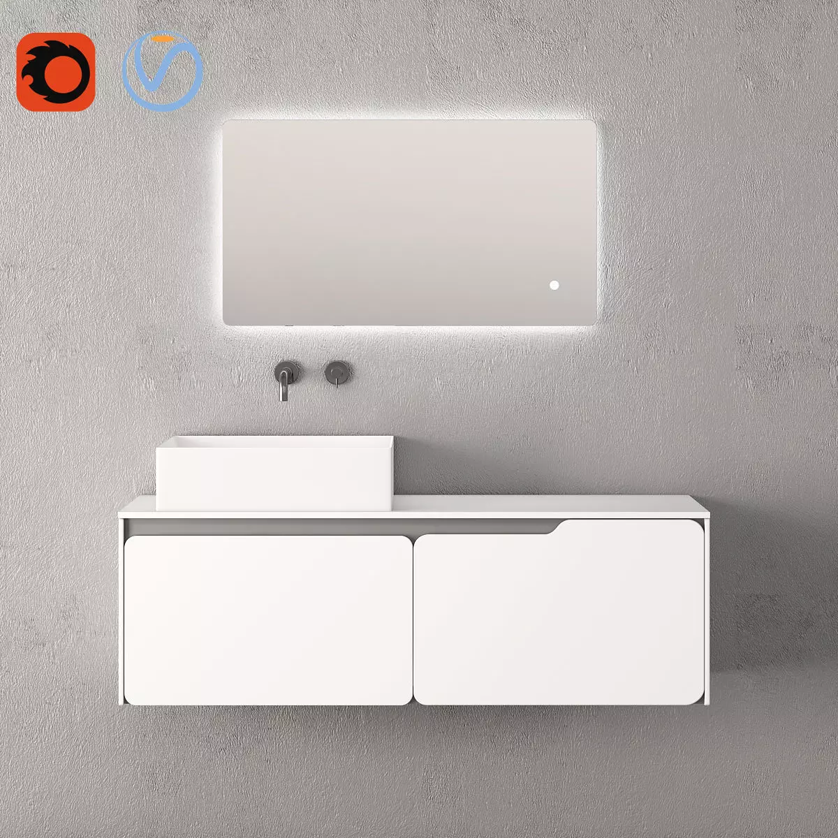 SOLIDO Single vanity unit 3D model_0