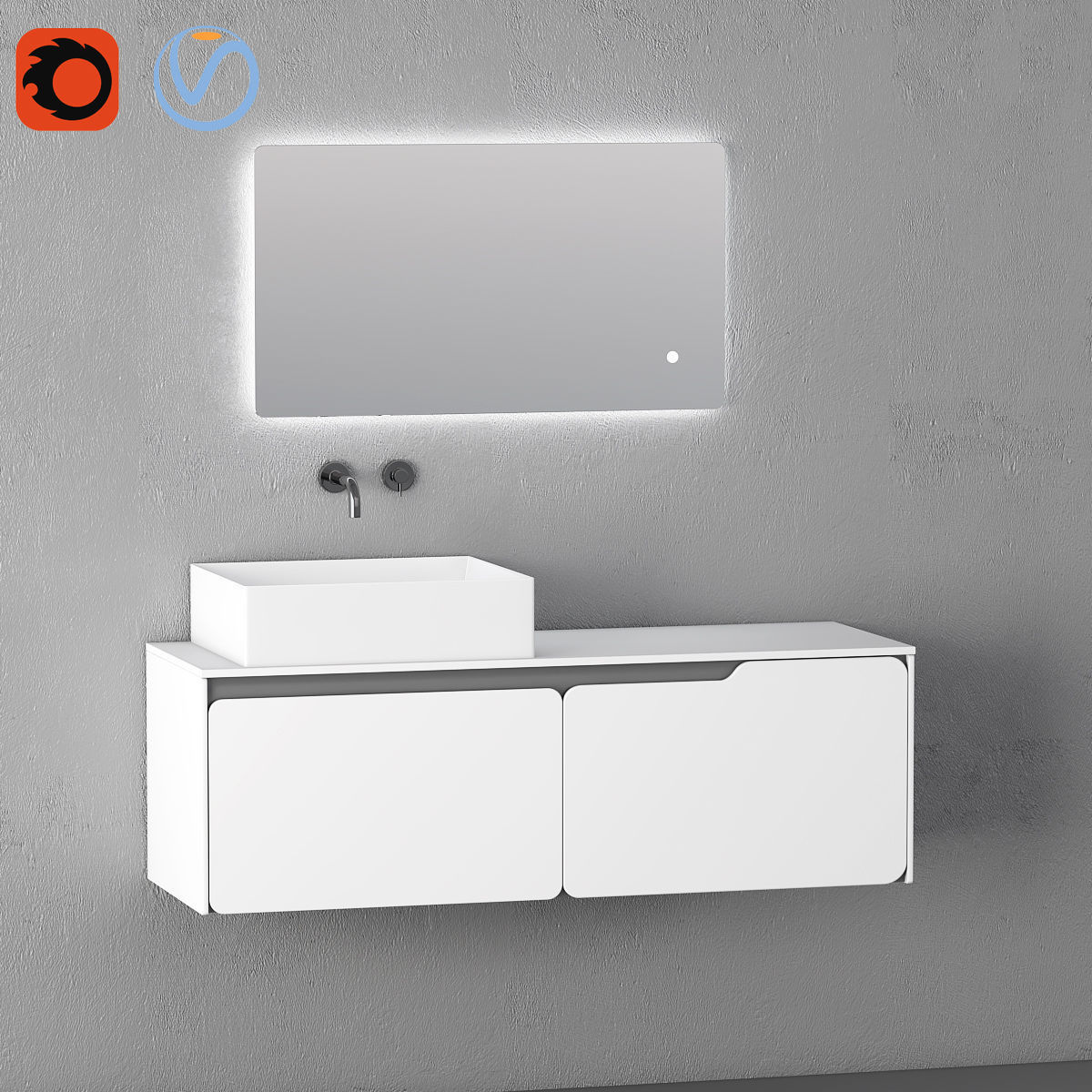 SOLIDO Single vanity unit 3D model_1