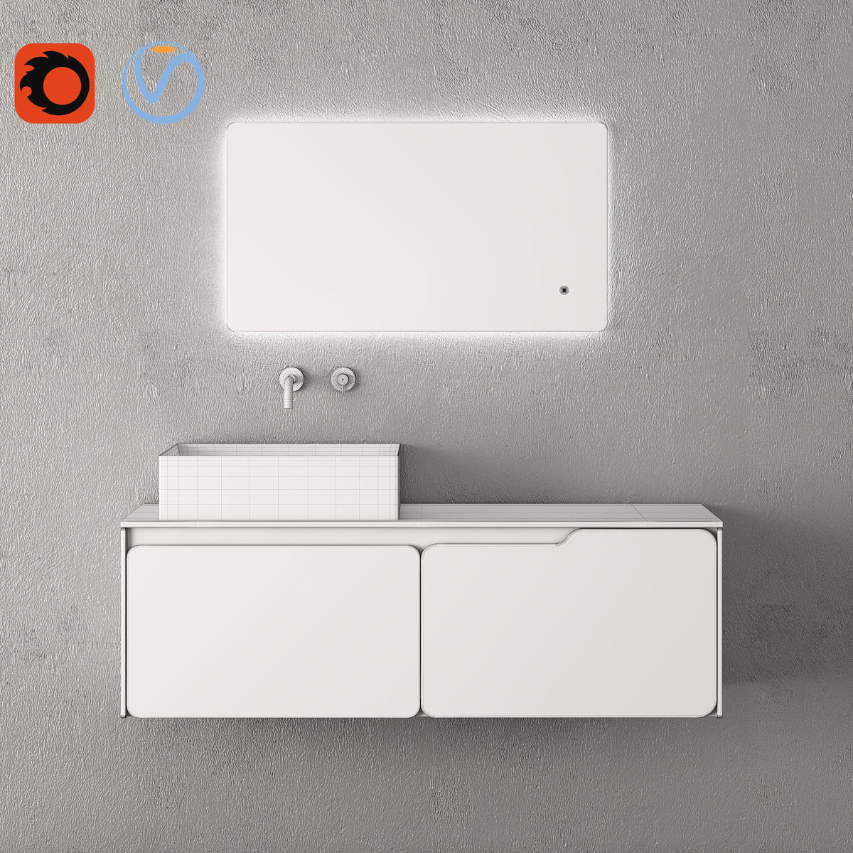 SOLIDO Single vanity unit 3D model_2