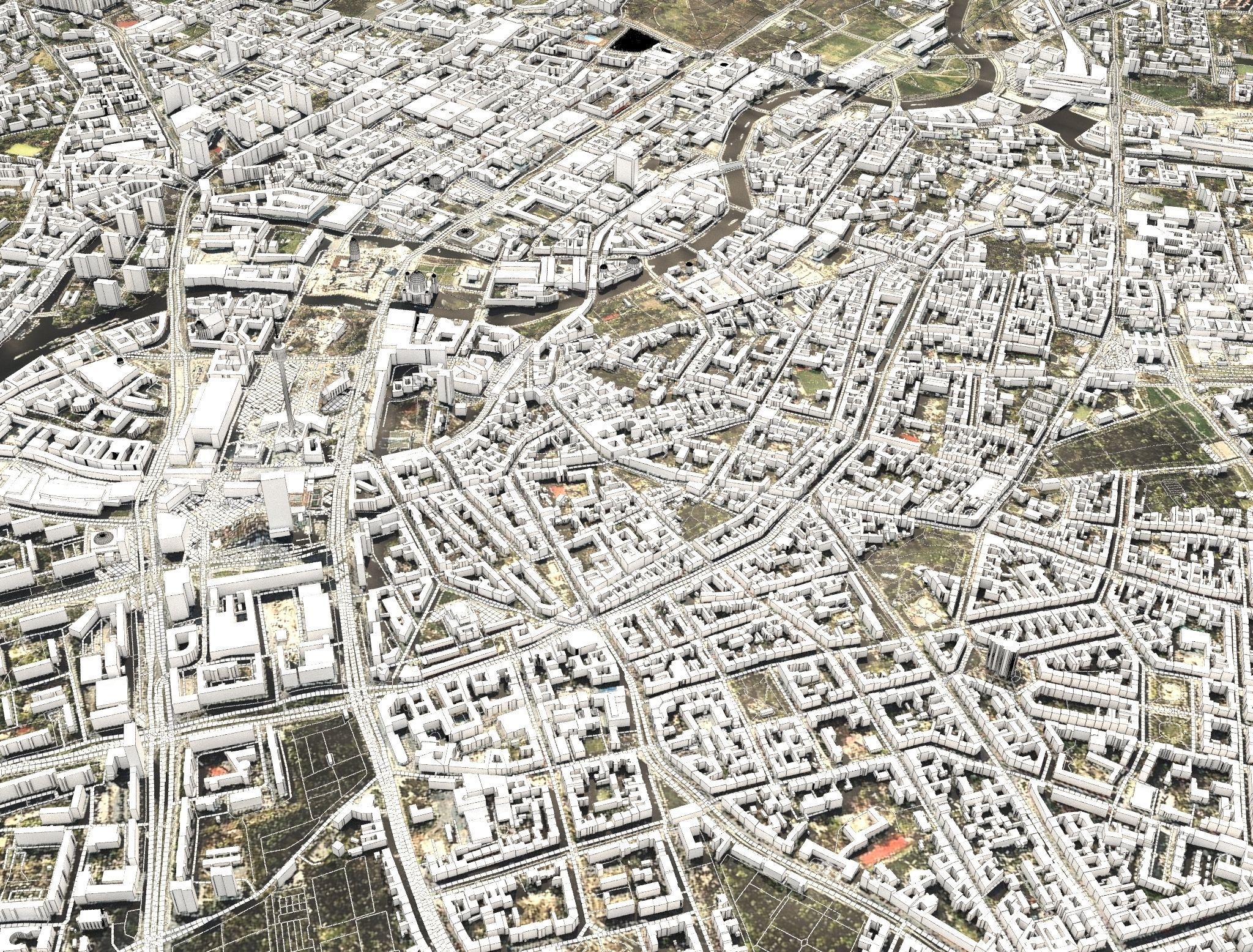 Cityscape Berlin Germany Fragment of the city 3D model_3