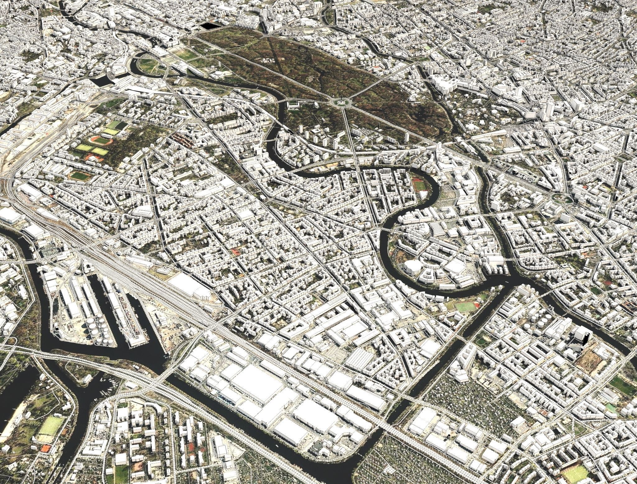 Cityscape Berlin Germany Fragment of the city 3D model_5