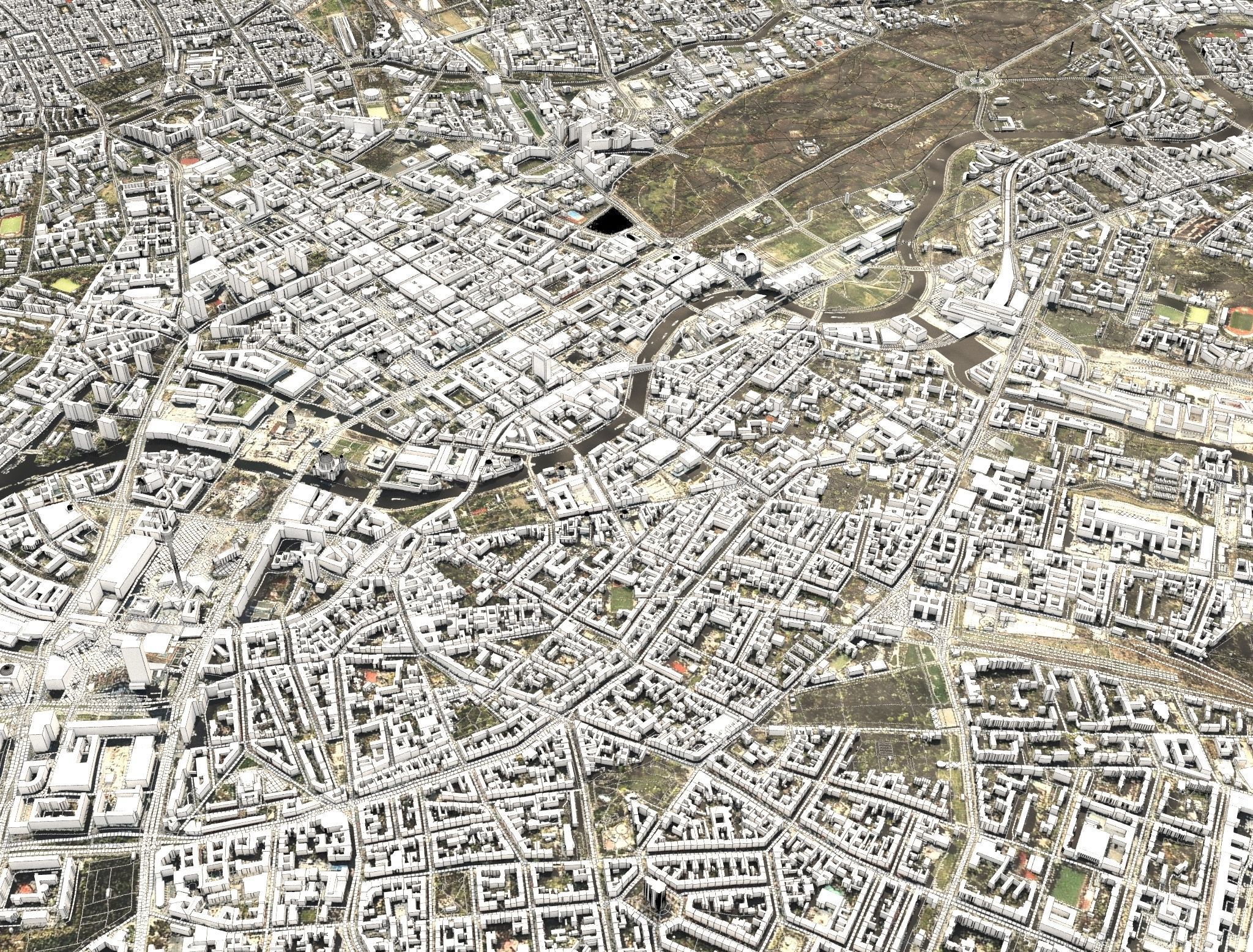 Cityscape Berlin Germany Fragment of the city 3D model_1