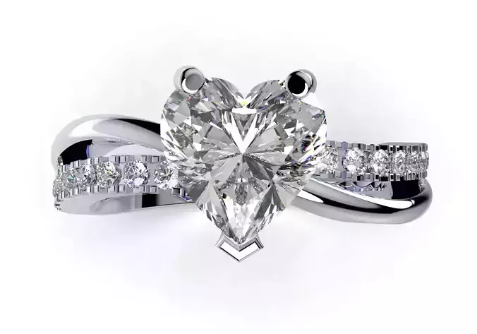 Engagement Ring Solitaire Model Ready For 3D Printing- CC92