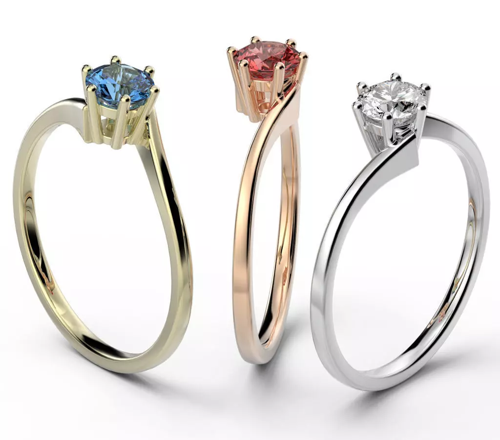 Ring with one gemstone Free 3D model