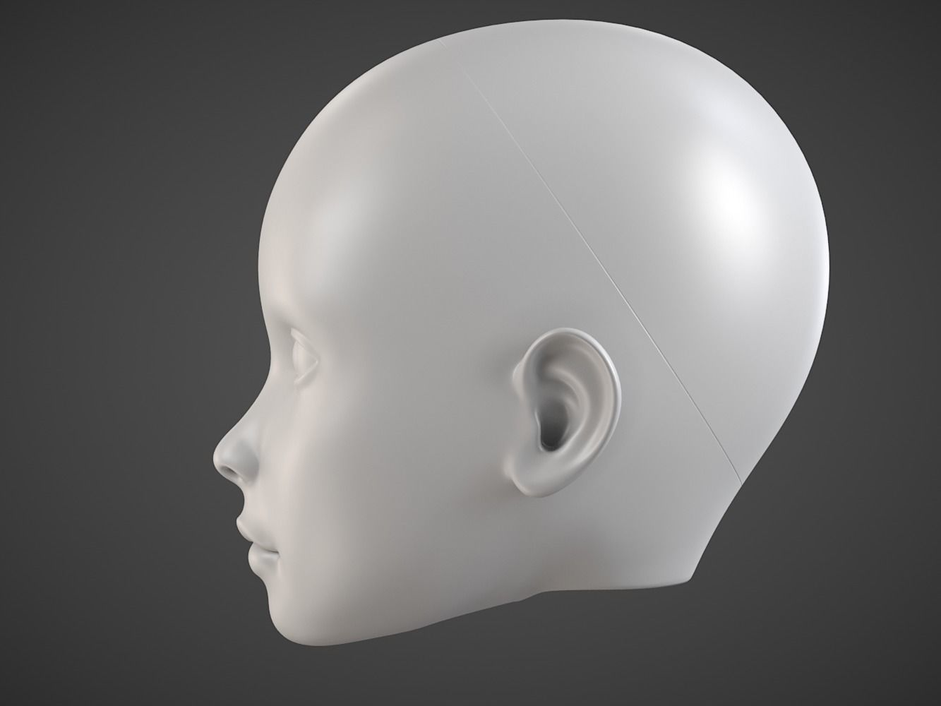 BJD Doll Head 3D print model_1