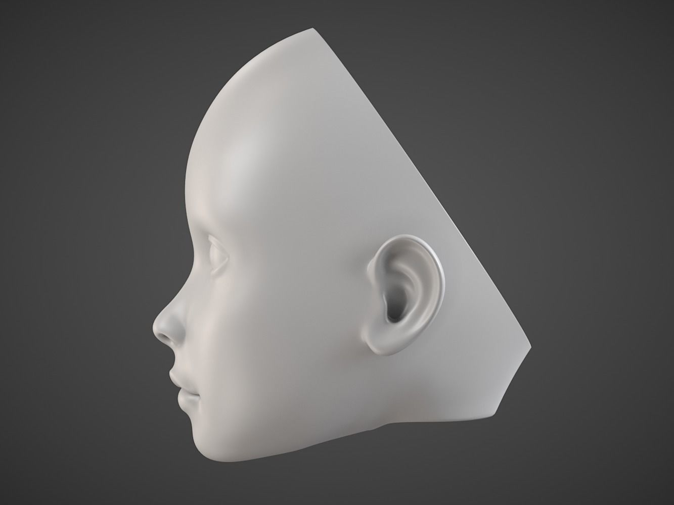 BJD Doll Head 3D print model_2