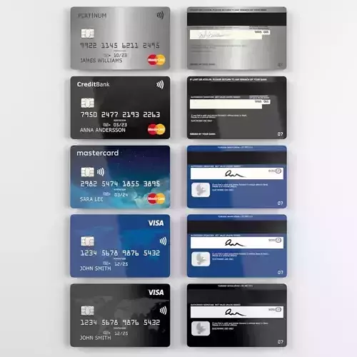 Mastercard and Visa credit cards