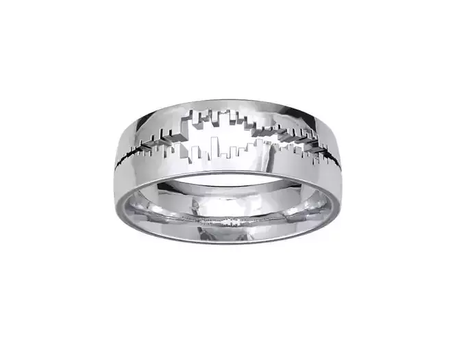 Women Wedding Band Heart Bit Wave Model- CC93