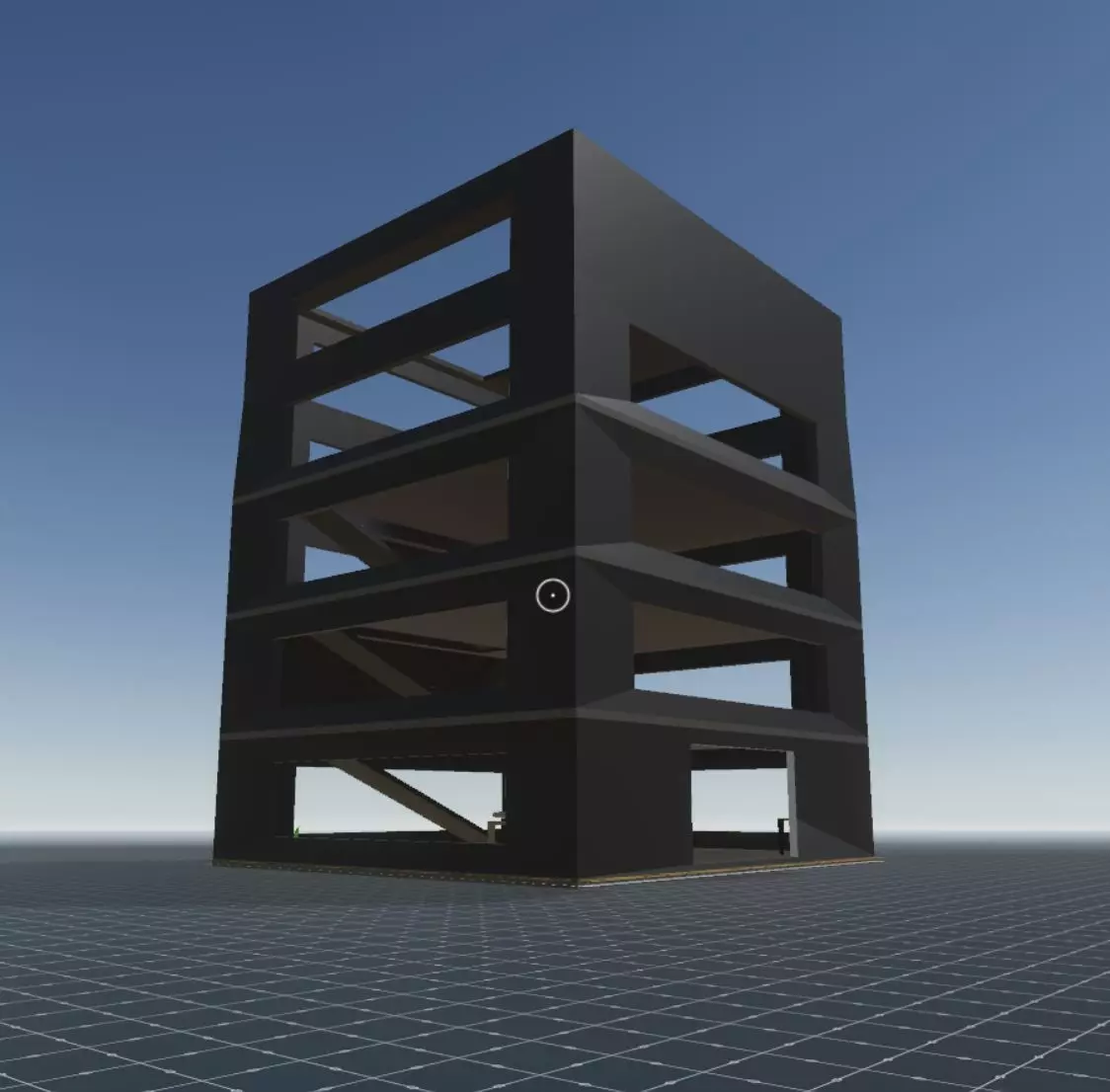 Free Grey Building With Elevator Free low-poly 3D model_0
