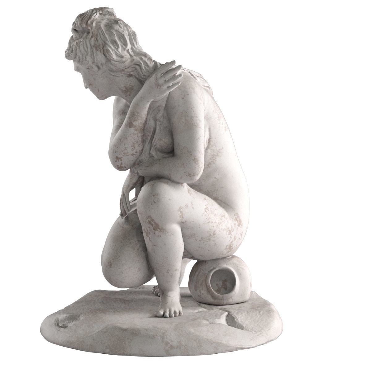 Venus accroupie sculpture 3D model_8