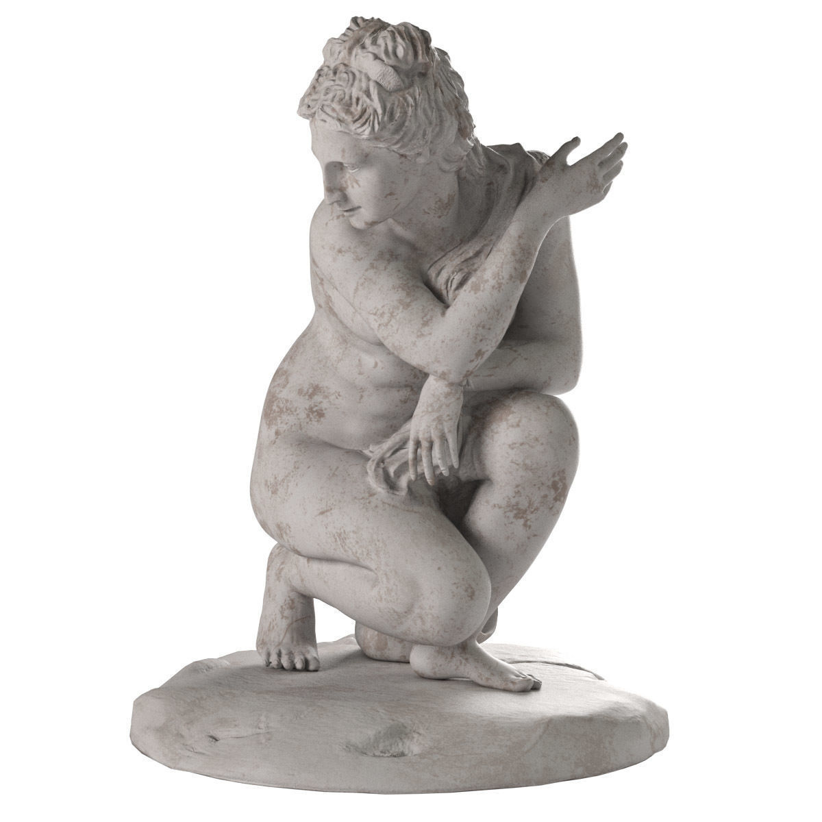Venus accroupie sculpture 3D model_1