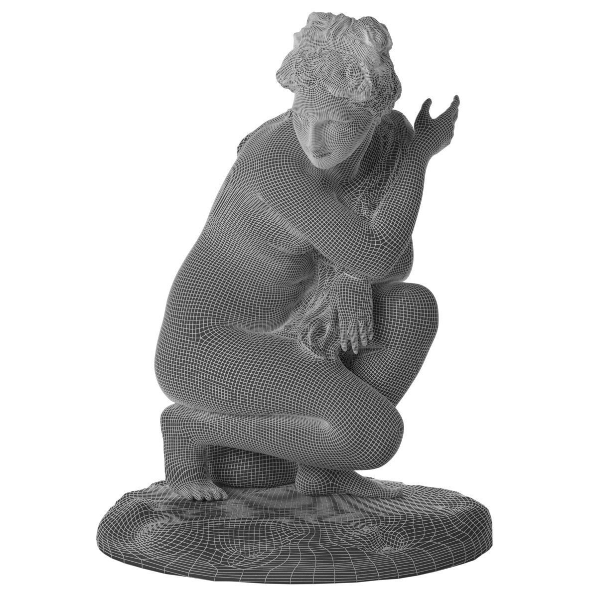 Venus accroupie sculpture 3D model_2