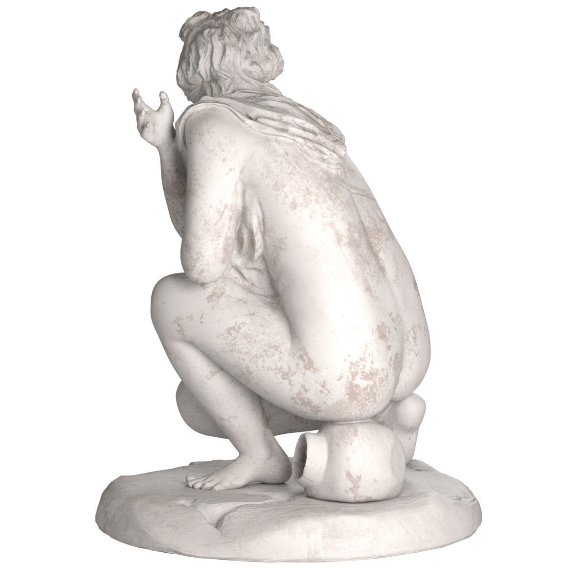 Venus accroupie sculpture 3D model_11