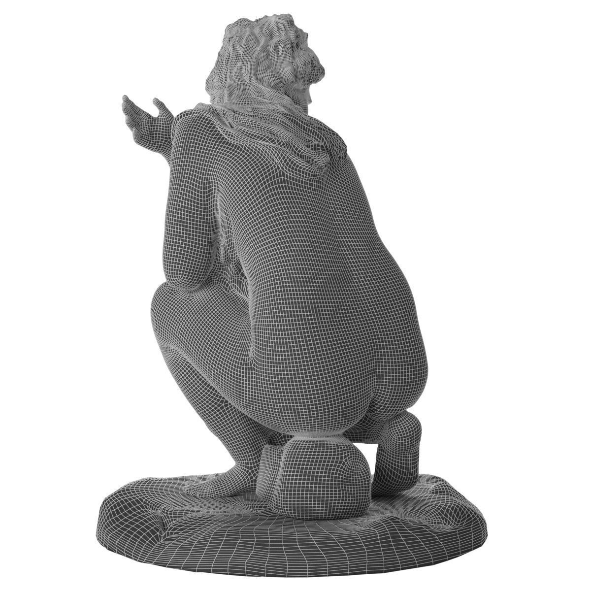 Venus accroupie sculpture 3D model_4