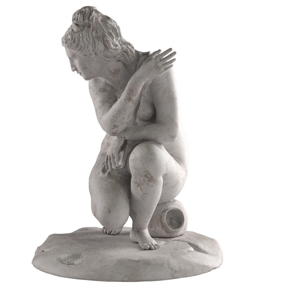 Venus accroupie sculpture 3D model_7