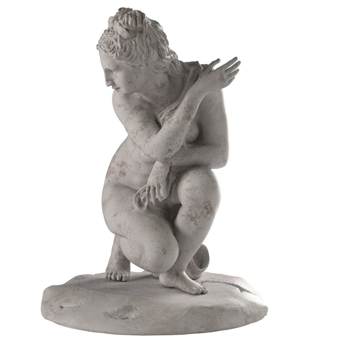 Venus accroupie sculpture 3D model_6