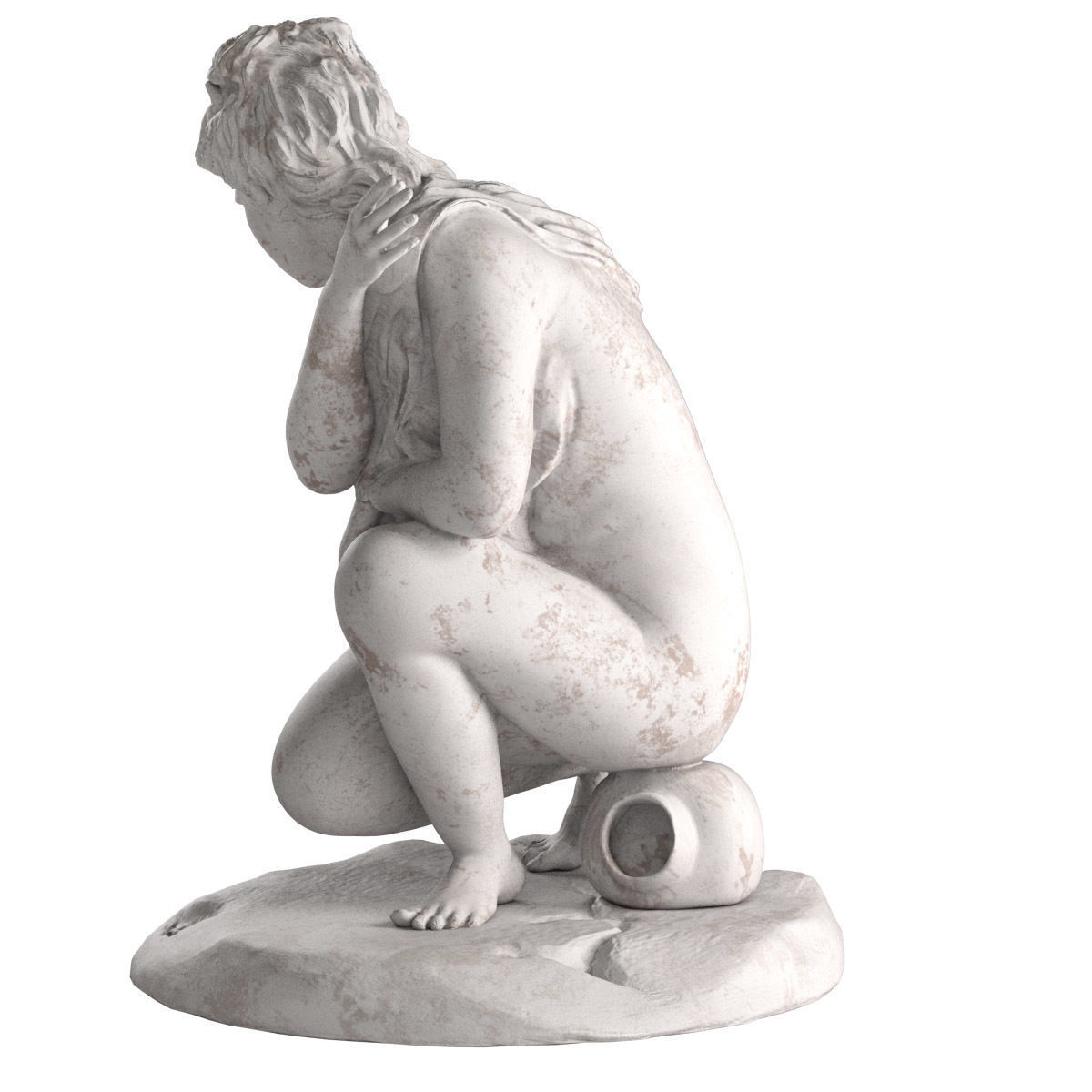 Venus accroupie sculpture 3D model_9