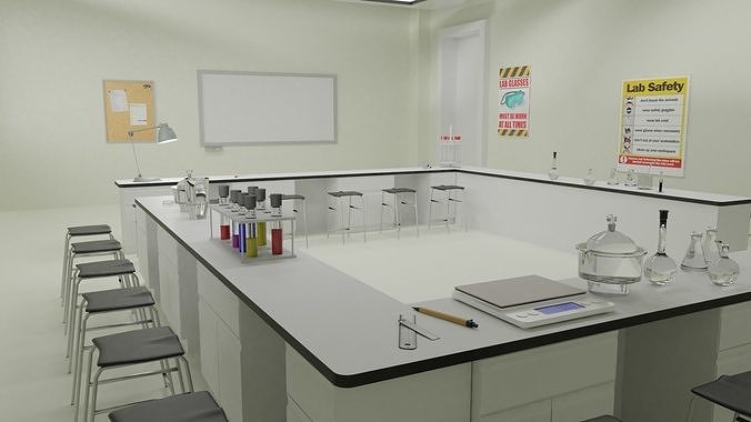 Laboratory and Lab Equipments Low-poly 3D model