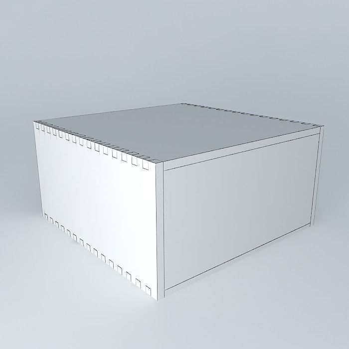 shelf wooden box with holes in it Free 3D model_4