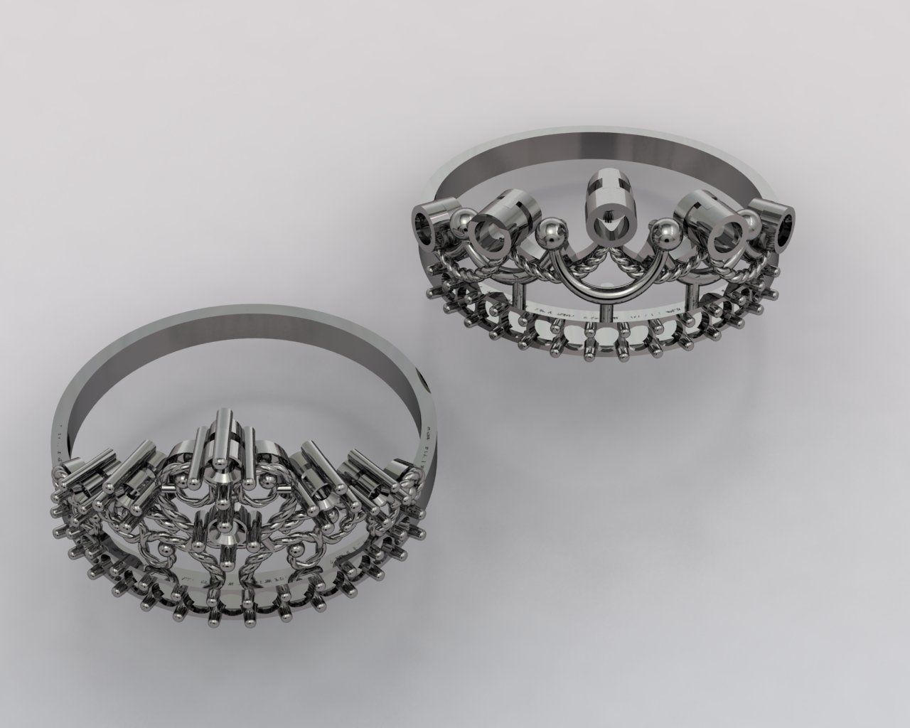 crown 2rings 3D print model_2
