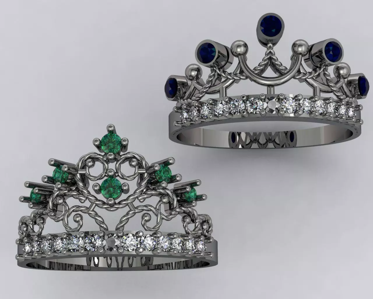 crown 2rings 3D print model_0