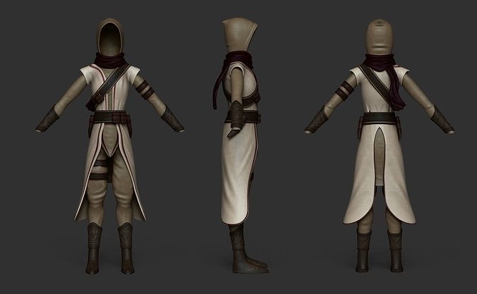 Character Costume - Assassin or Ninja Outfit Skin Low-poly 3D model