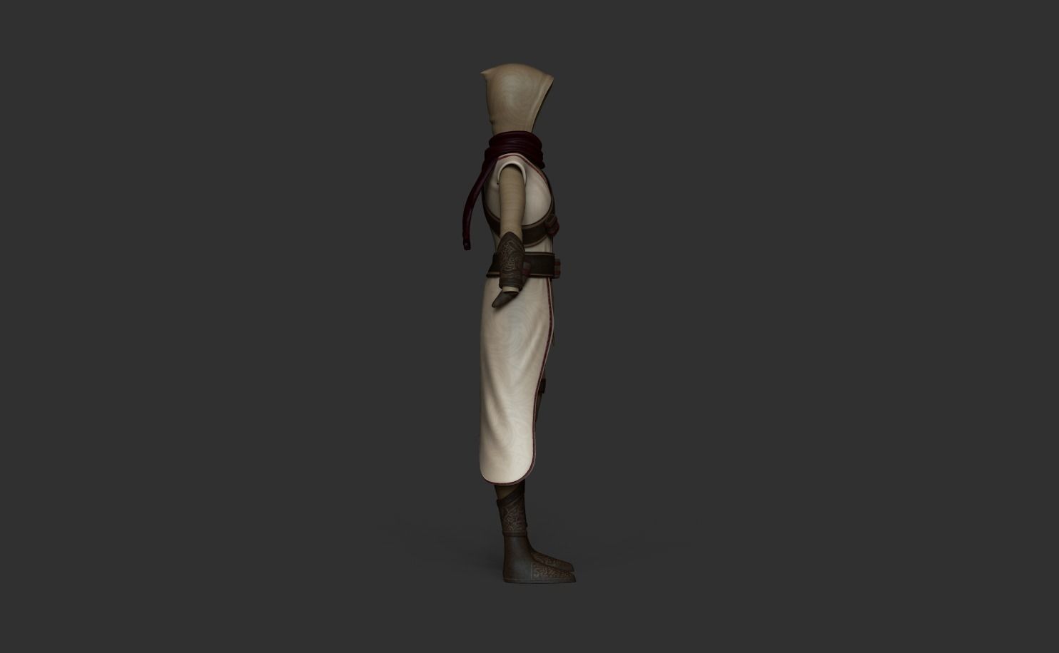 Character Costume - Assassin or Ninja Outfit Skin Low-poly 3D model_6