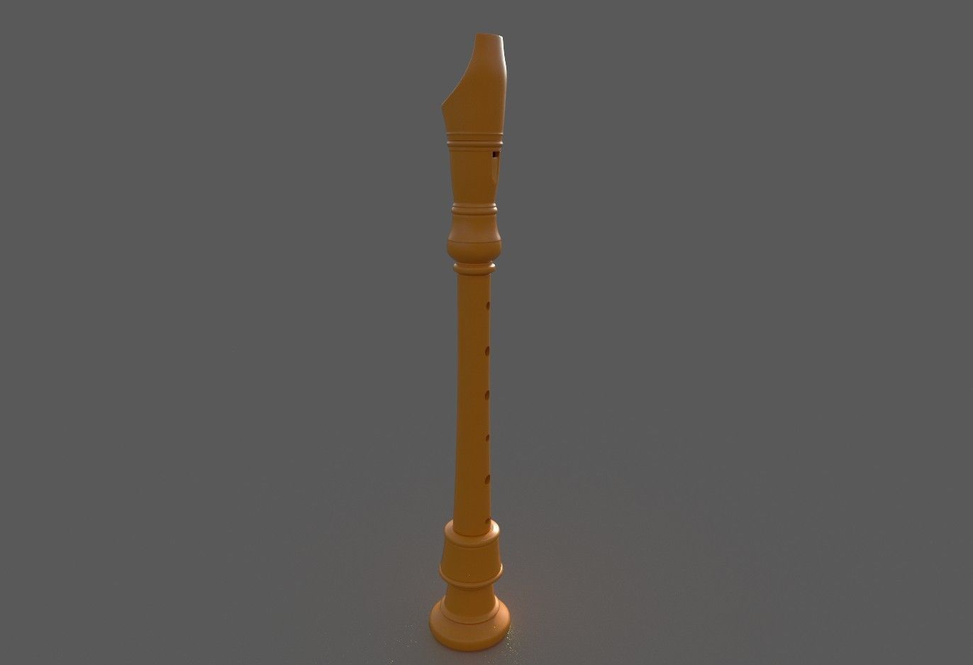 Recorder - Flute  Low-poly 3D model_8