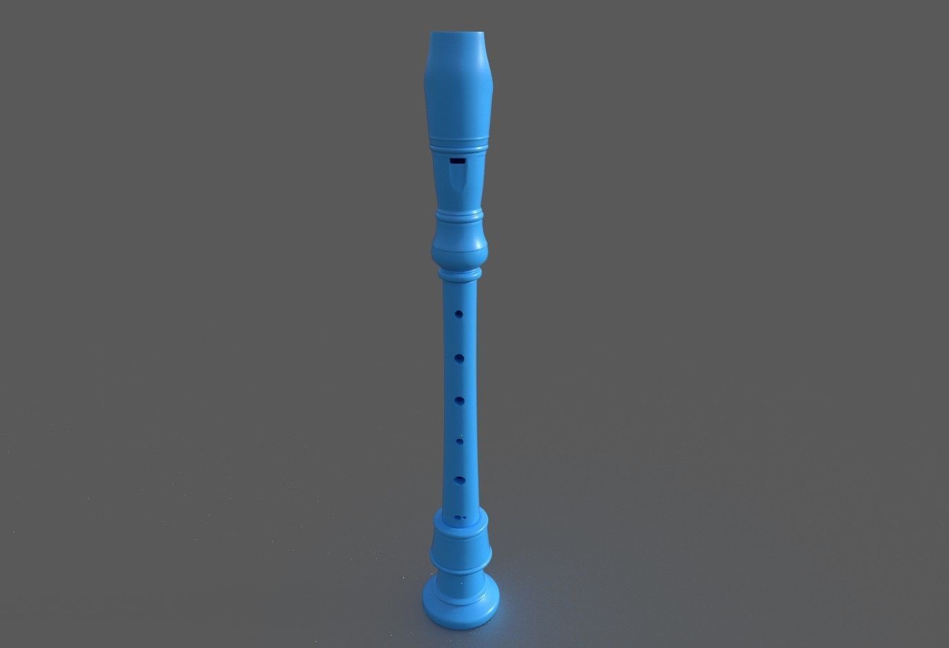 Recorder - Flute  Low-poly 3D model_3