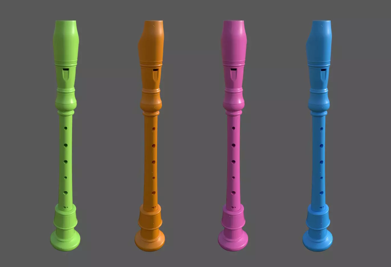 Recorder - Flute  Low-poly 3D model_0