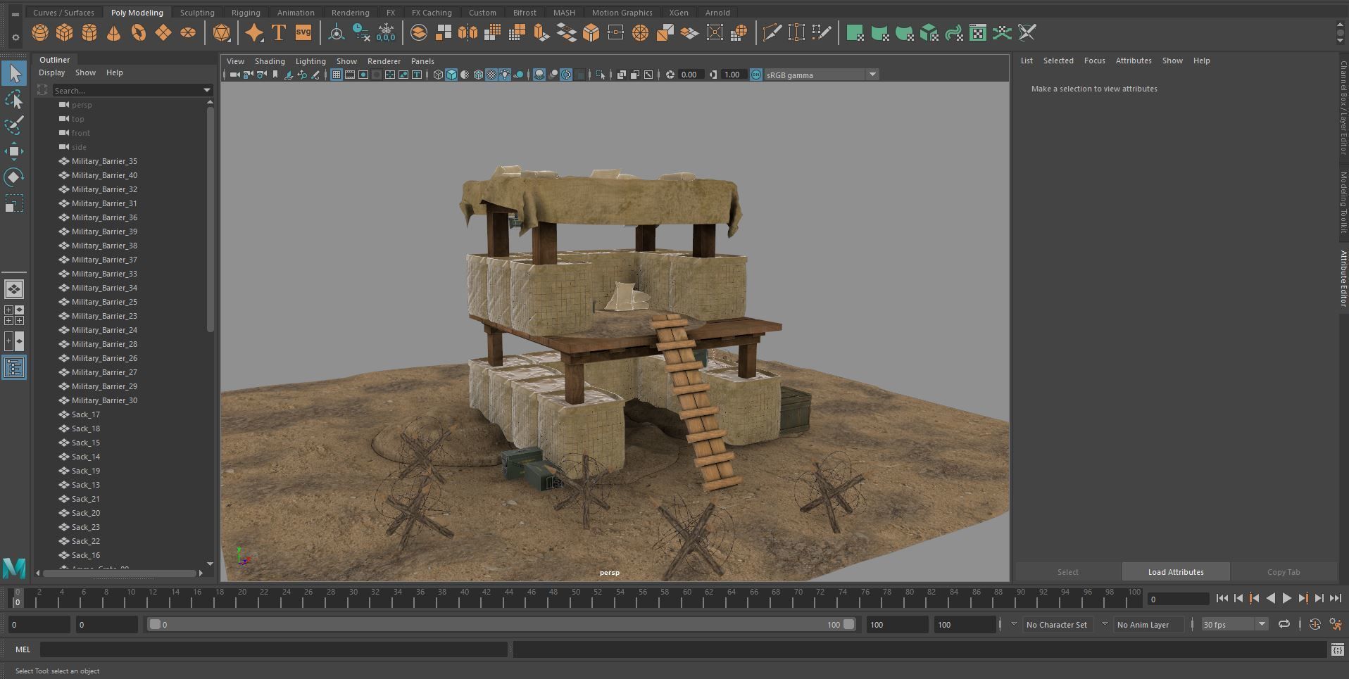  Military Trench Tower  3D model_3