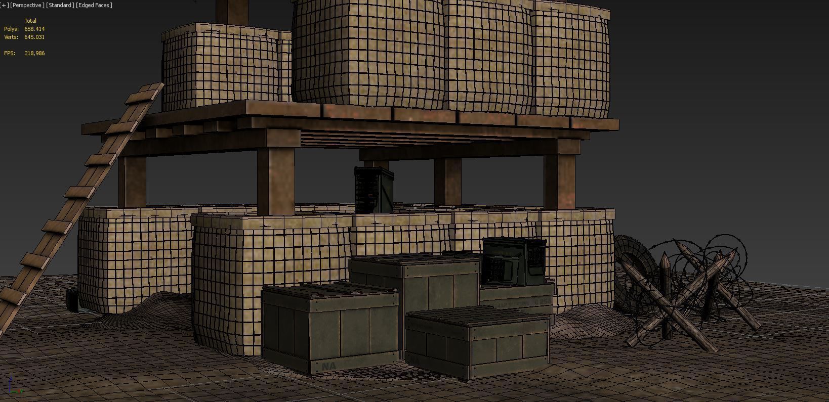  Military Trench Tower  3D model_13