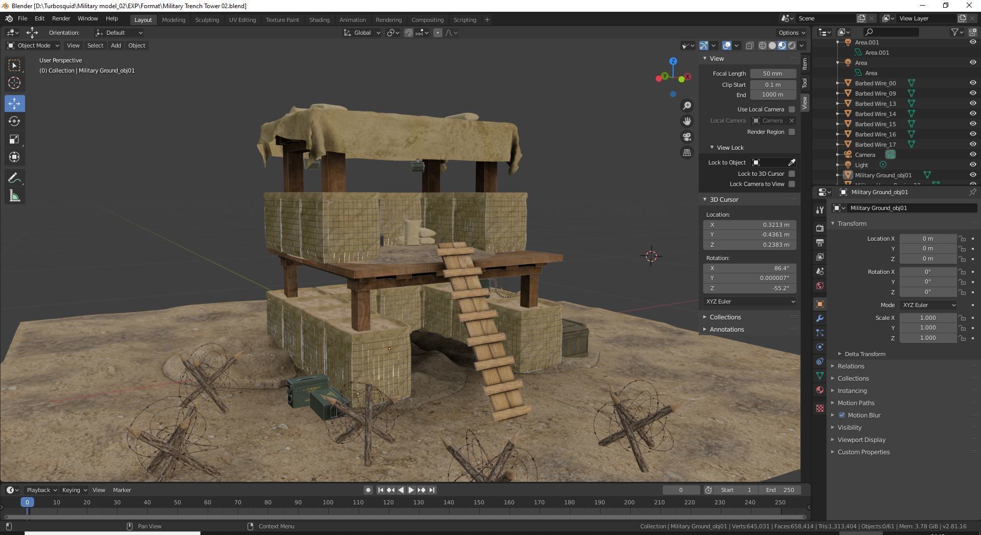  Military Trench Tower  3D model_2