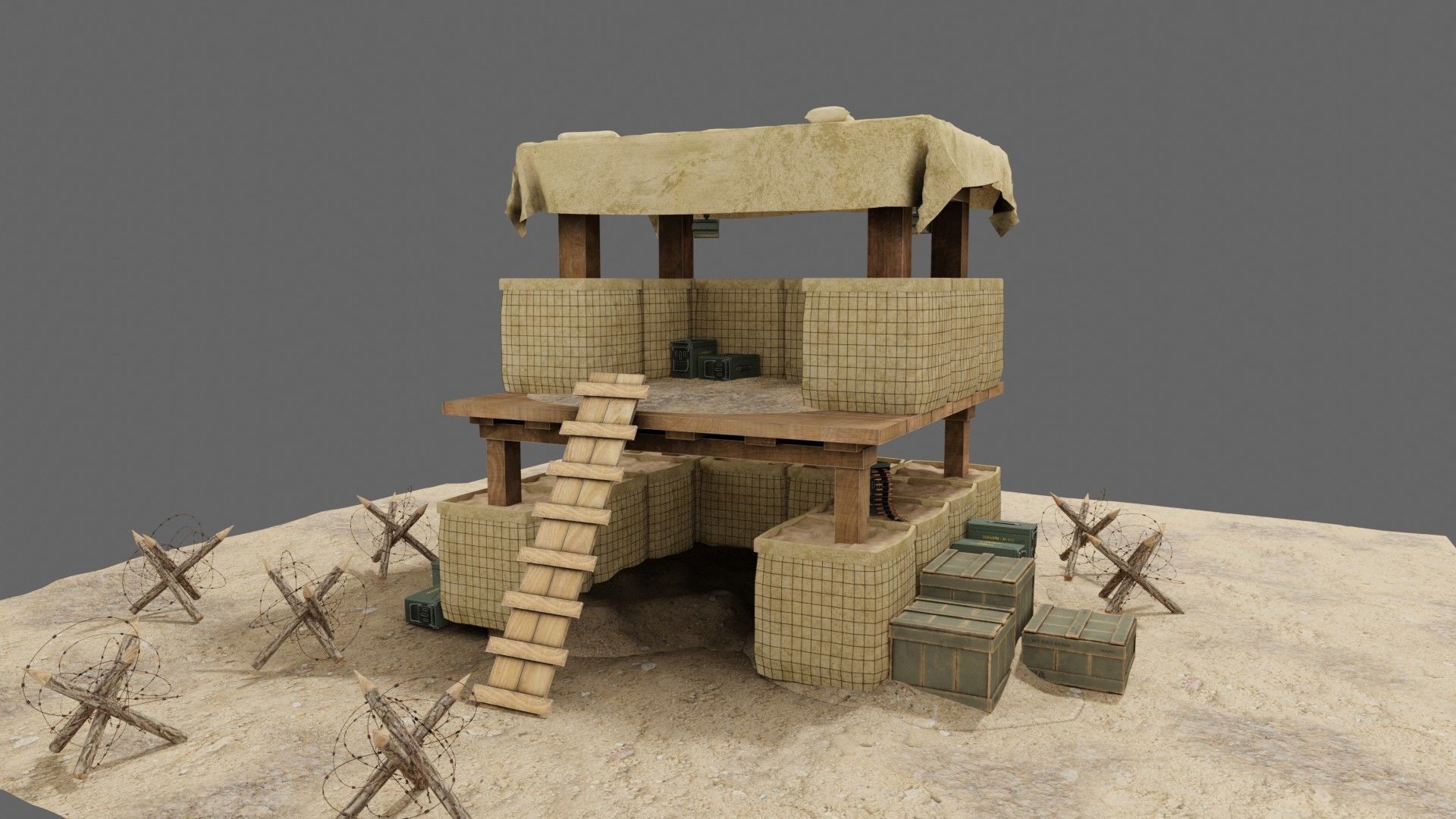  Military Trench Tower  3D model_18