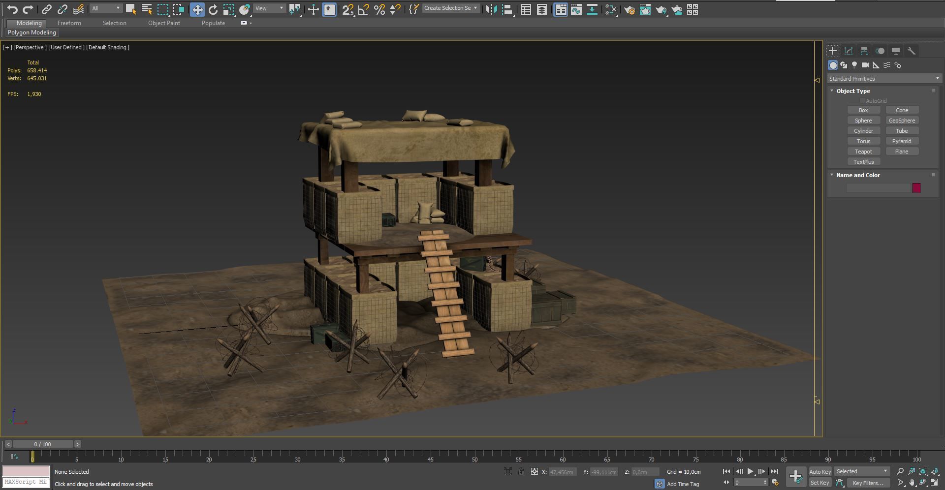  Military Trench Tower  3D model_4