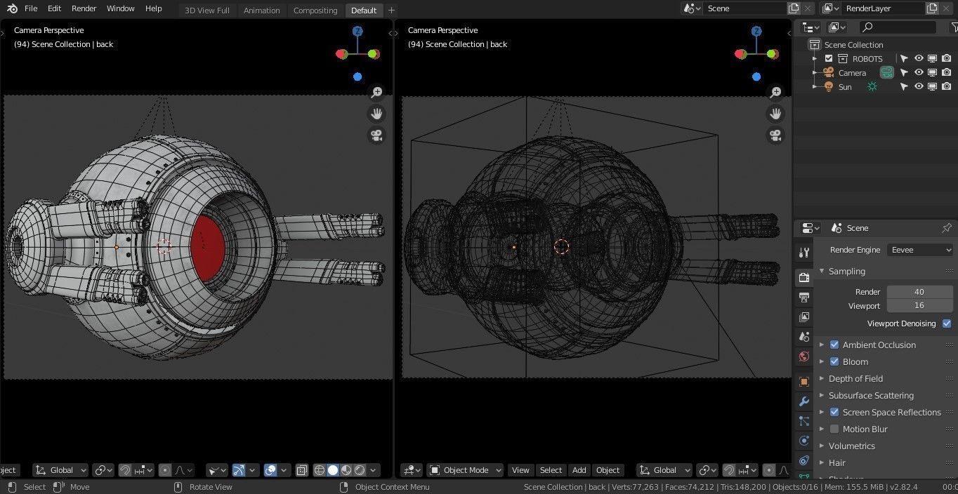Sci-Fi - Drone - Probe Low-poly 3D model_6