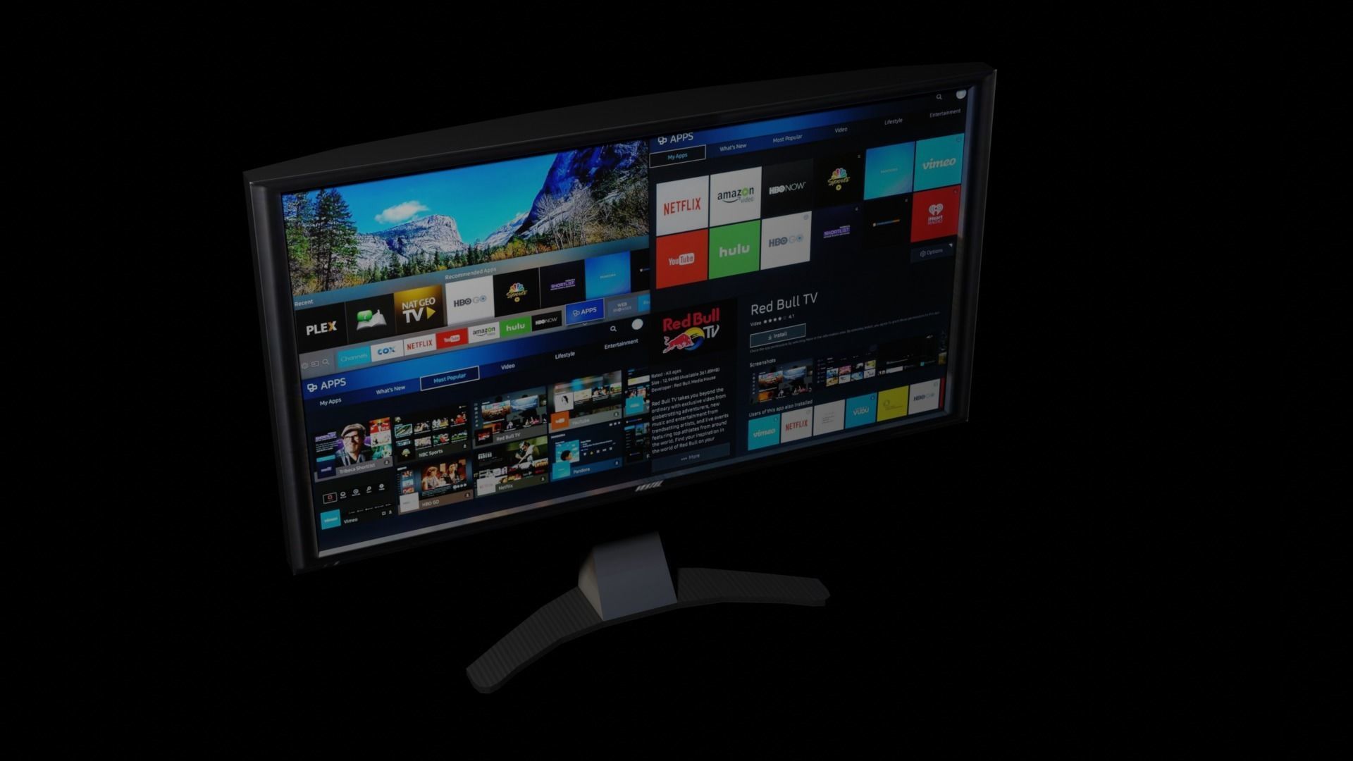 Televizyon hdmi monitors Low-poly 3D model_1