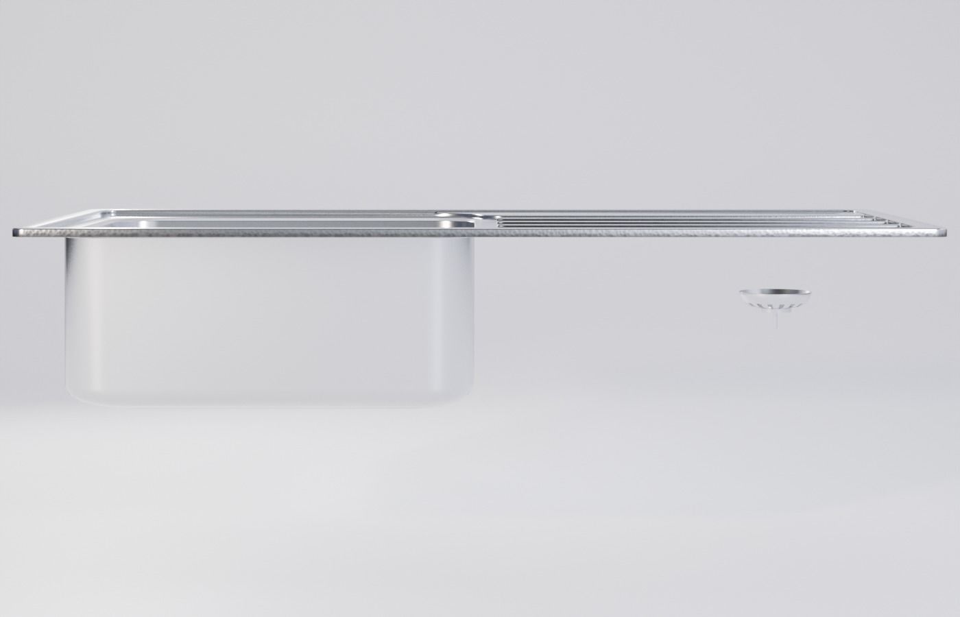 Kitchen Sink With Drain and Strainer - PBR Low-poly 3D model_3