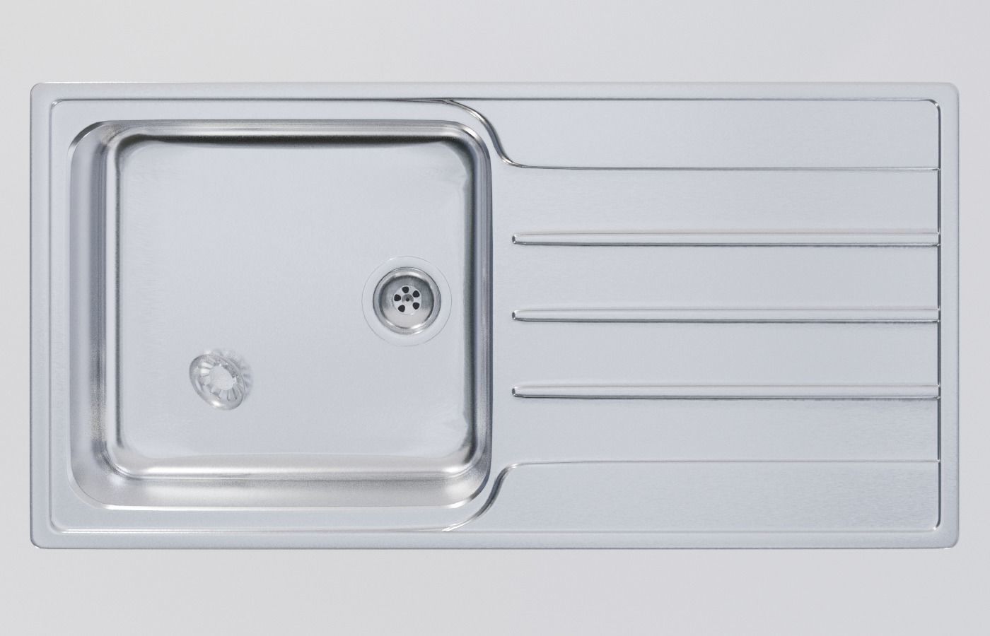 Kitchen Sink With Drain and Strainer - PBR Low-poly 3D model_2