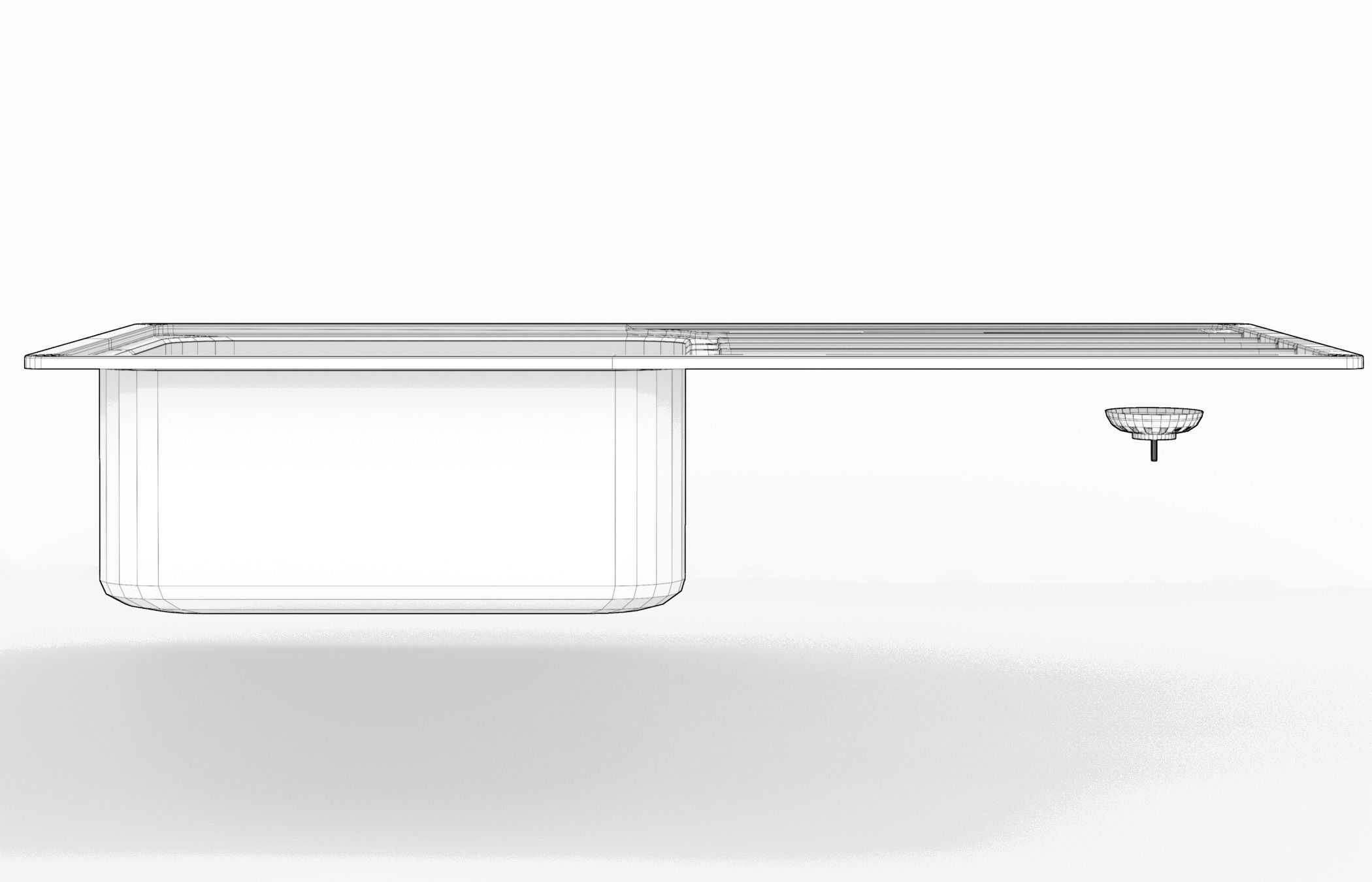 Kitchen Sink With Drain and Strainer - PBR Low-poly 3D model_6