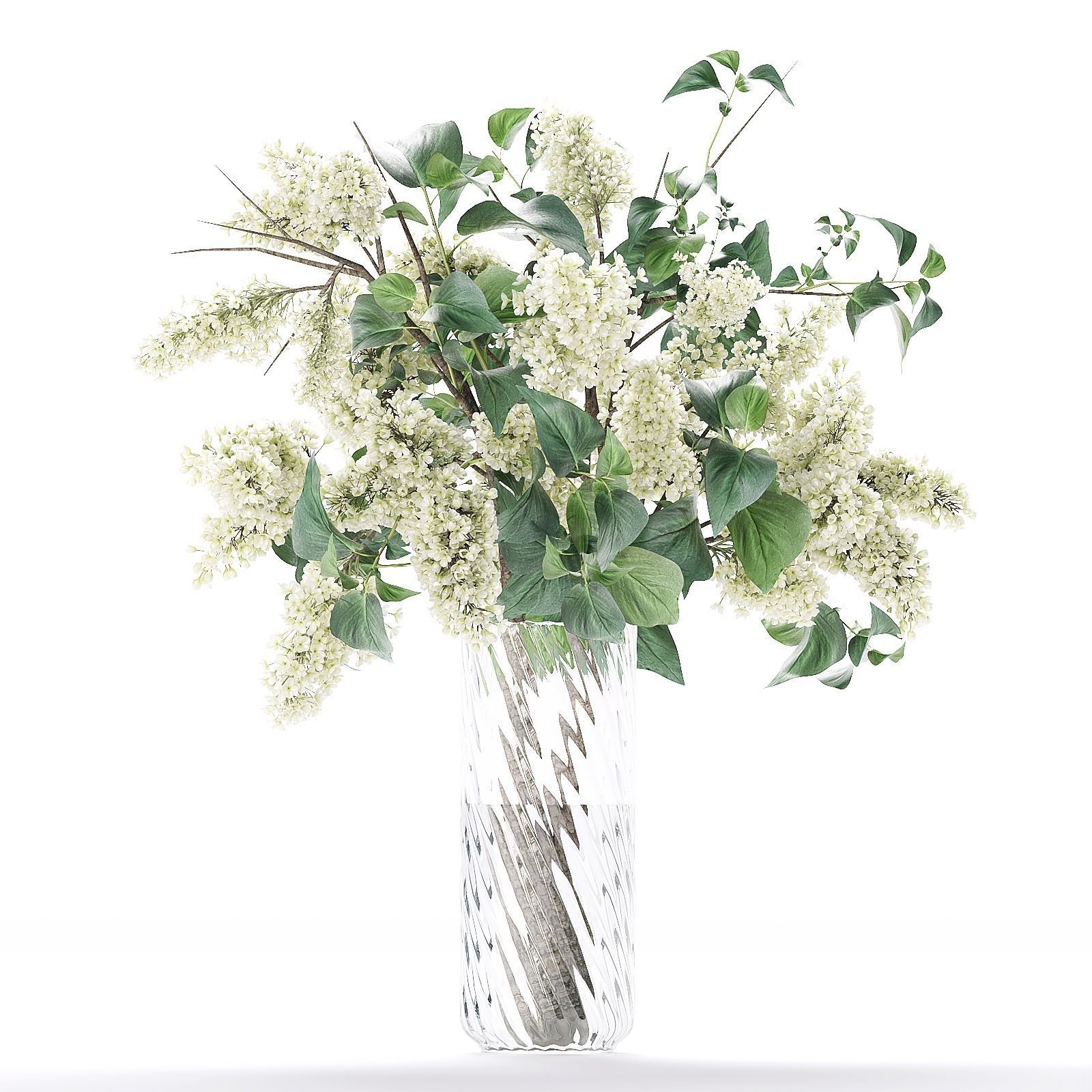 Flower collection lilac flowers in vase 3D model_6