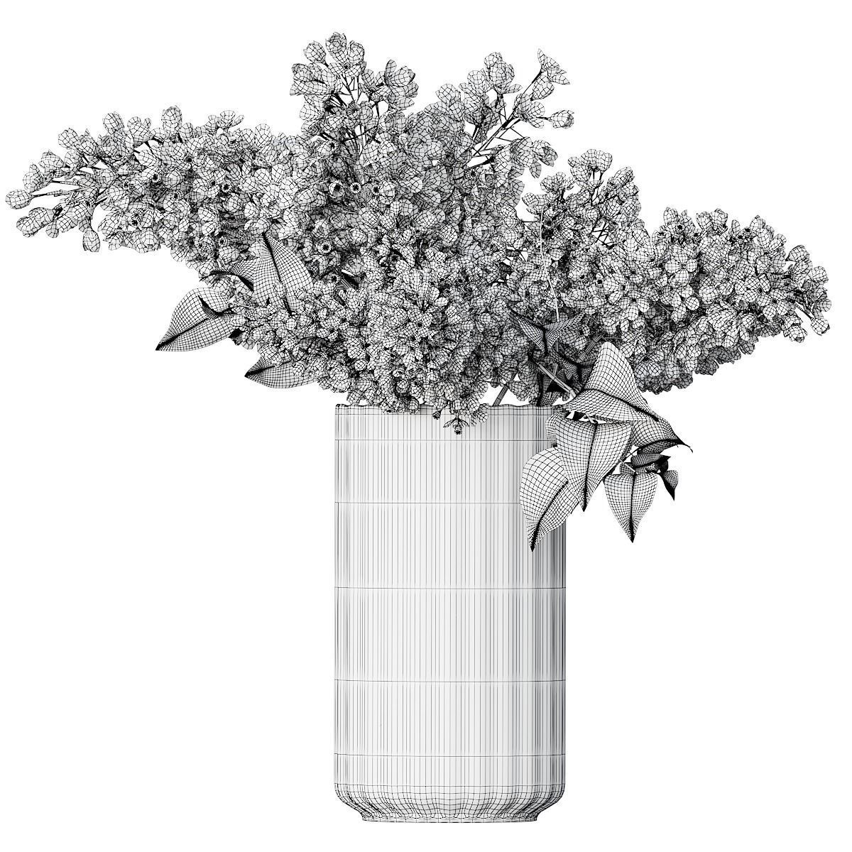 Flower collection lilac flowers in vase 3D model_20