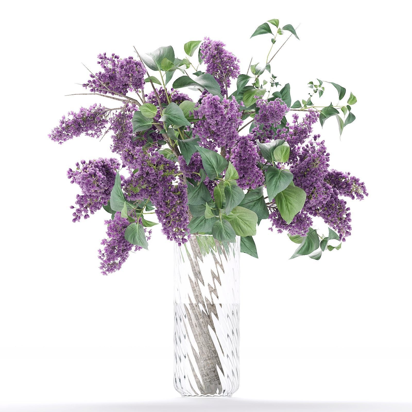 Flower collection lilac flowers in vase 3D model_5