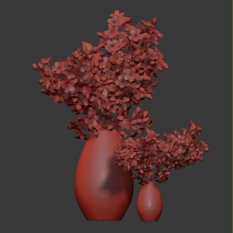 Flower collection lilac flowers in vase 3D model_15