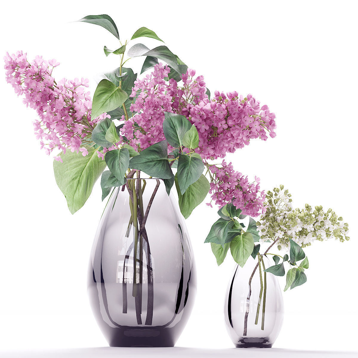Flower collection lilac flowers in vase 3D model_4