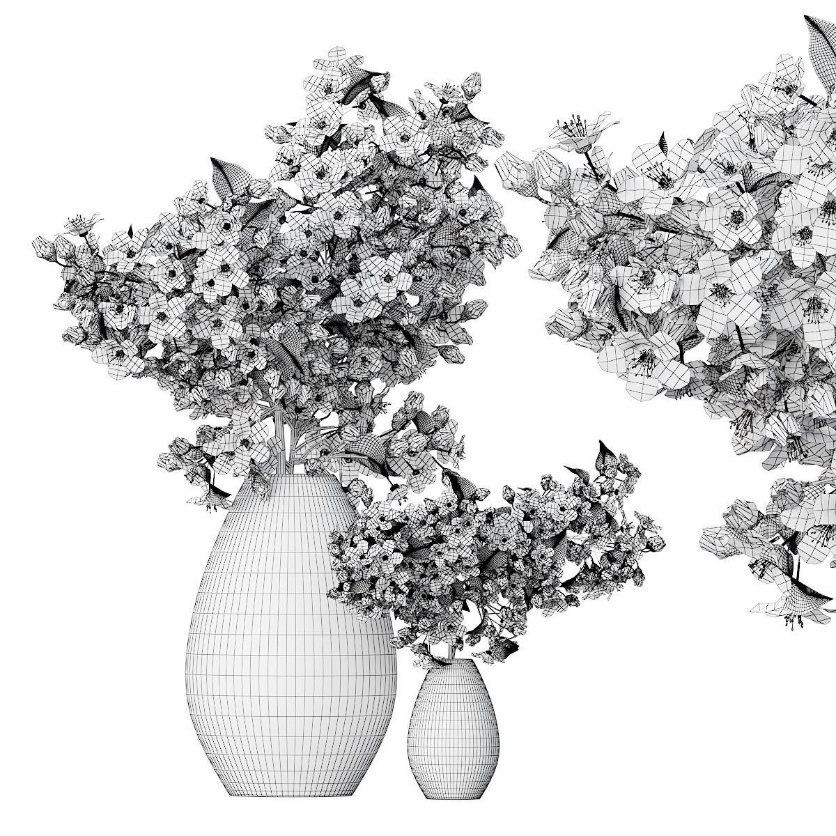 Flower collection lilac flowers in vase 3D model_22