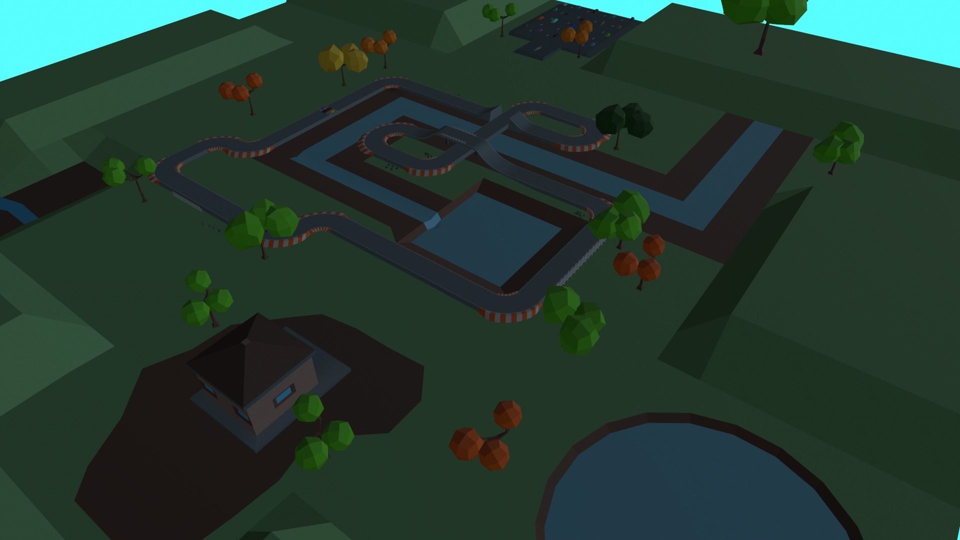 Race Track Cartoon Low-poly 3D model_5