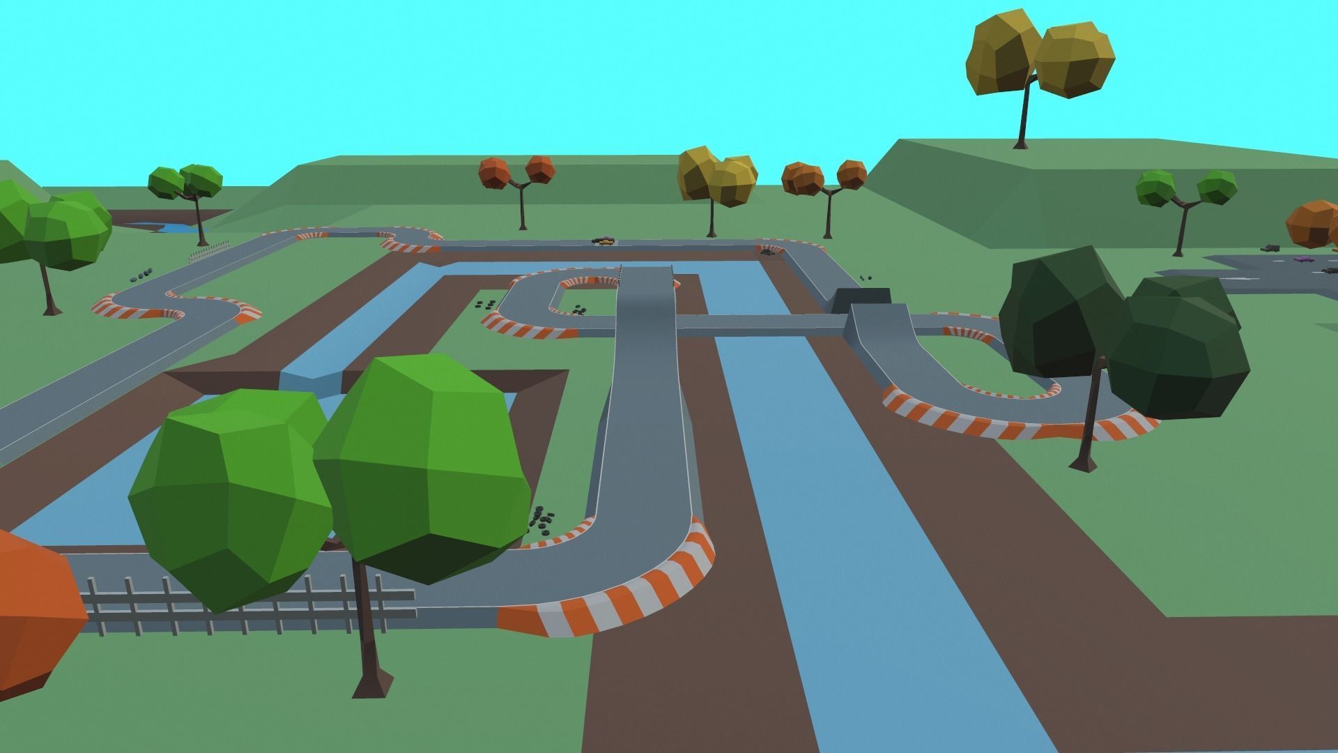 Race Track Cartoon Low-poly 3D model_9