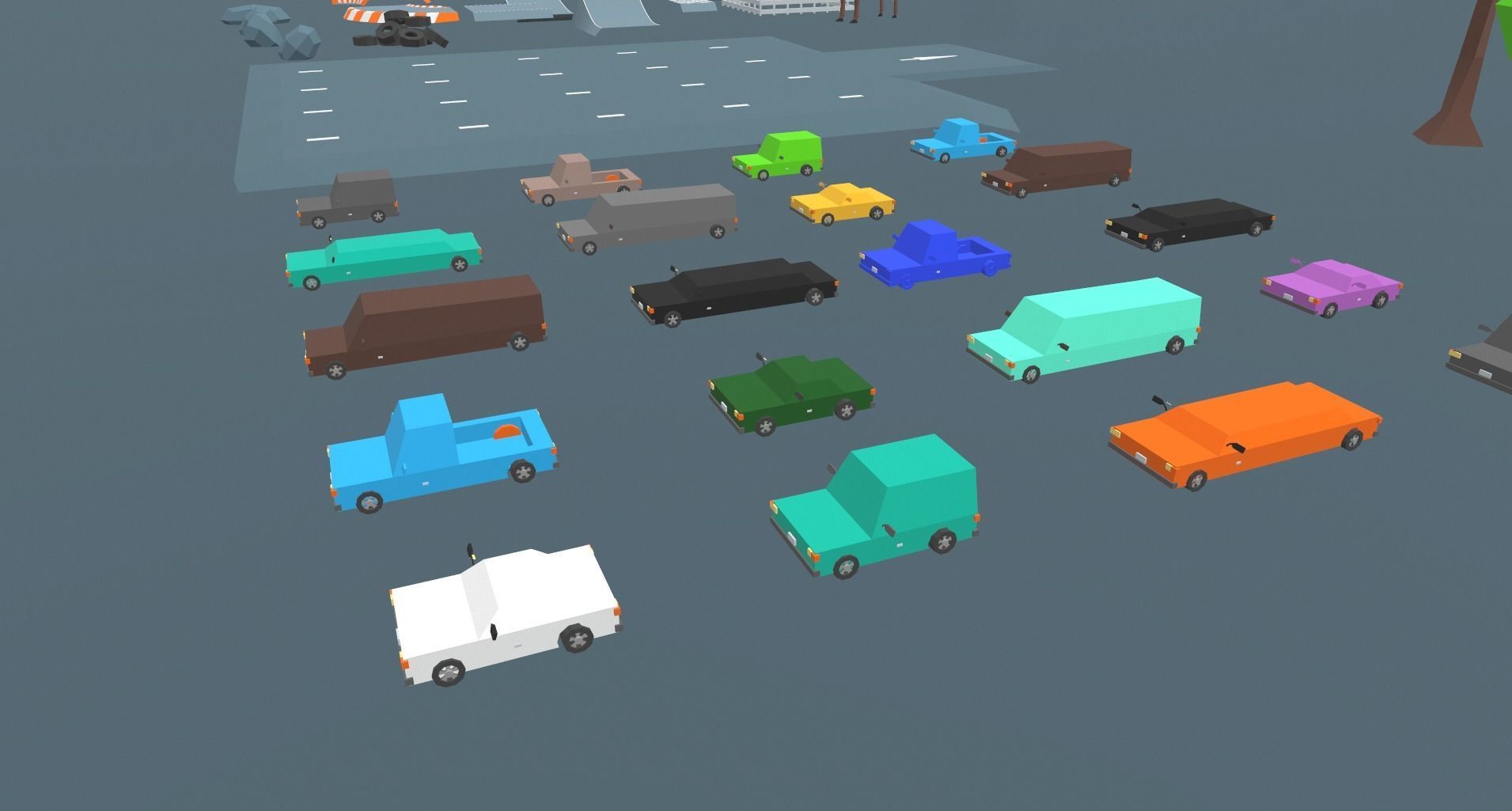 Race Track Cartoon Low-poly 3D model_17