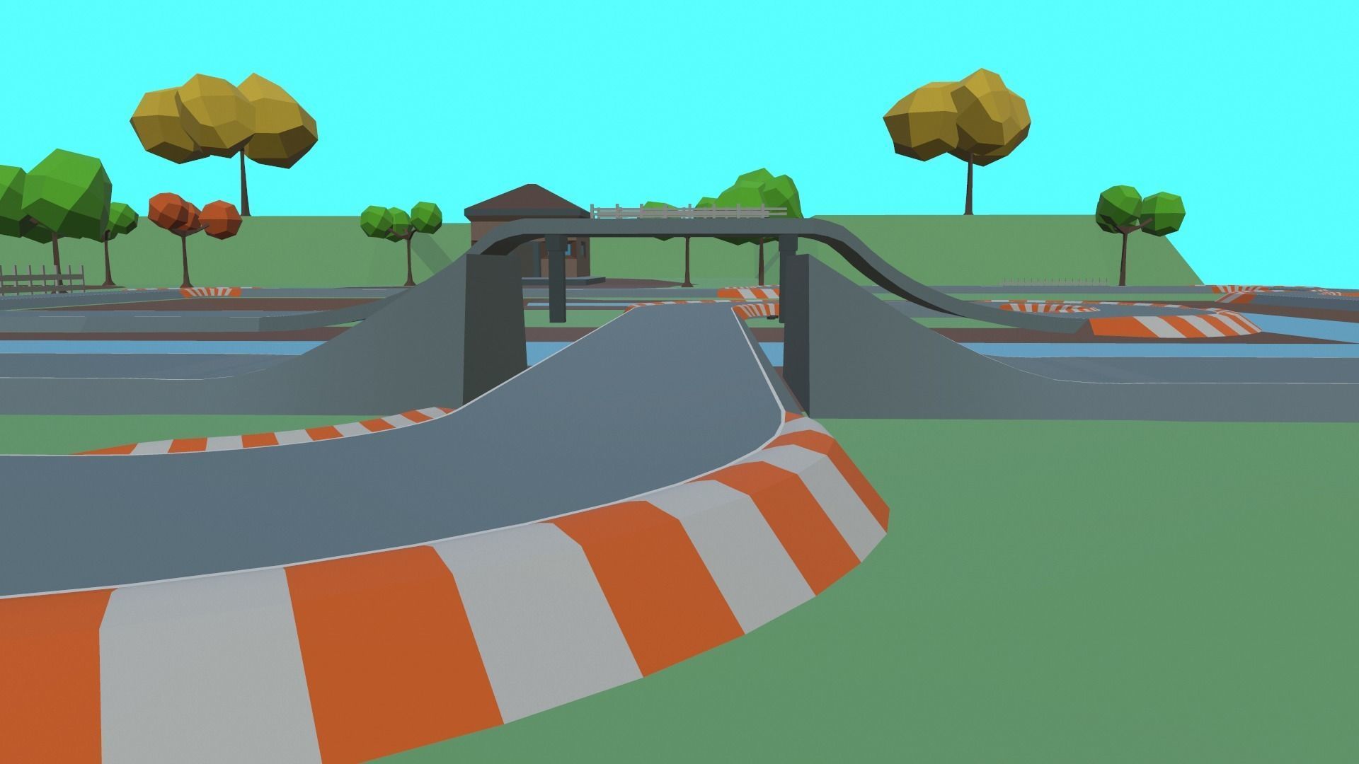 Race Track Cartoon Low-poly 3D model_8